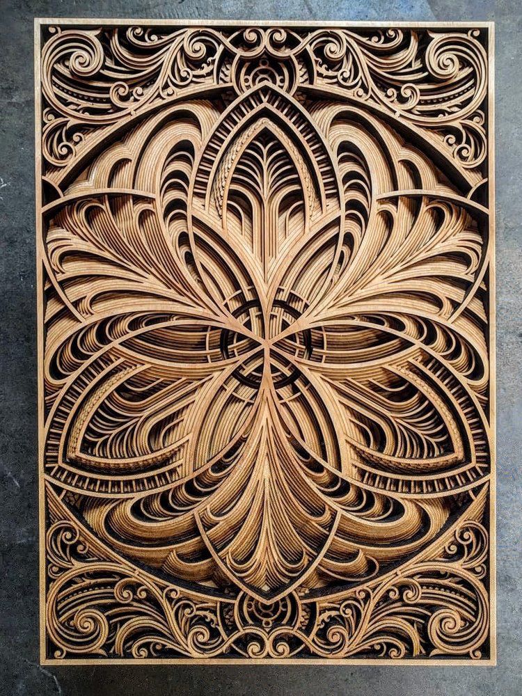 Mesmerizing Laser Cut Wood Wall Art Feature Layers Of Intricate Patterns Within Most Popular Intricate Laser Cut Wall Art (Gallery 6 of 20)