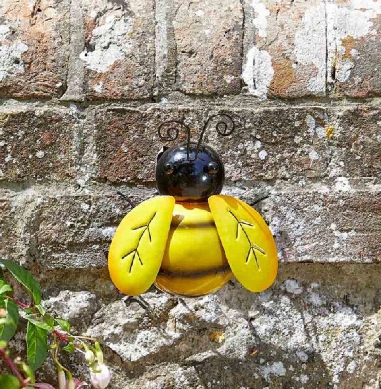 Metal Bee Wall Art, Hand Painted, Lrg – The Garden Factory Pertaining To Newest Bee Ornament Wall Art (View 2 of 20)