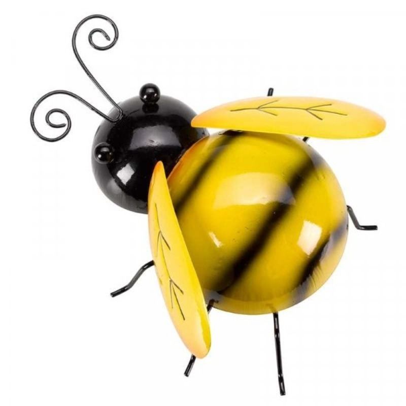 Metal Bee Wall Art, Hand Painted, Lrg – The Garden Factory Throughout Most Up To Date Bee Ornament Wall Art (Gallery 8 of 20)