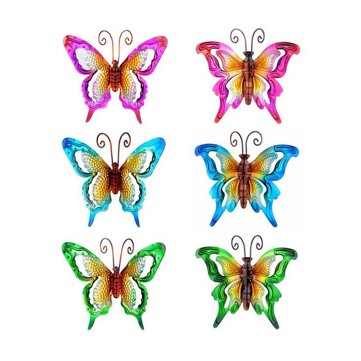 Metal Butterfly Wall Decor, Set Of 6 Inspirational Wall Art, Indoor Outdoor  Hanging Ornaments For Garden Yard Fence Bathroom Bedroom ( (View 8 of 20)
