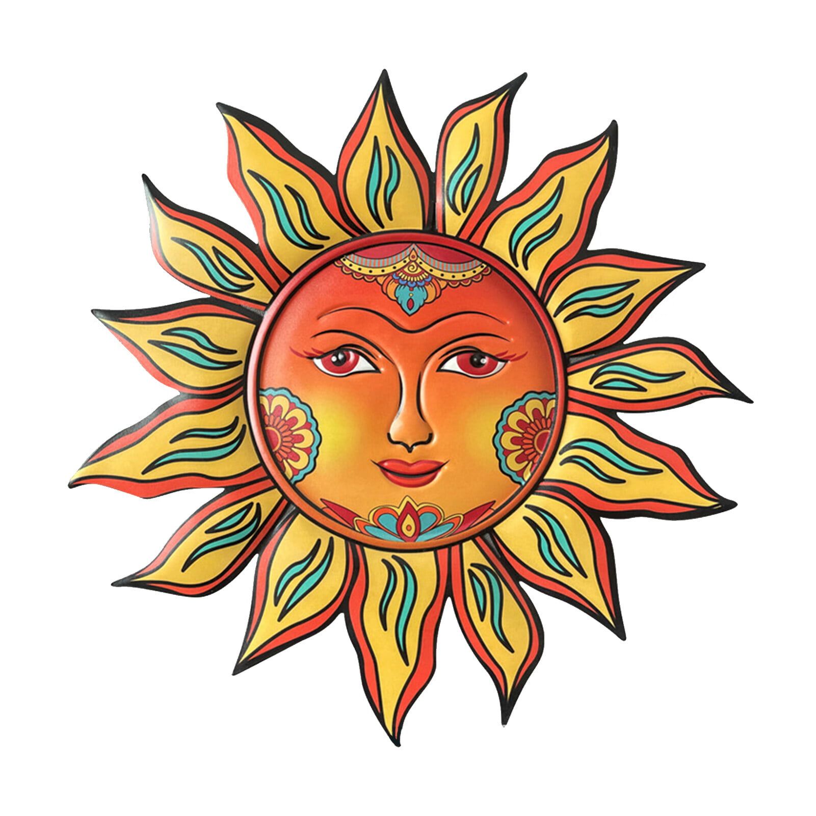 Metal Sun Wall Decor Outdoor | Sun Face Iron Outdoor Wall Decor With Hook |  3d Sun Face Wall Art Decorations For Garden, Patio, Fence, House –  Walmart In Most Current Sun Face Metal Wall Art (View 12 of 20)