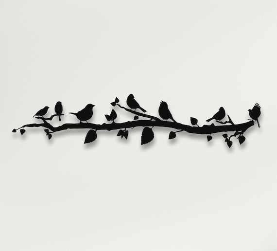 Metal Wall Decor Birds On Branch Metal Birds Wall Art Birds – Etsy In Recent Metal Bird Wall Art (View 17 of 20)