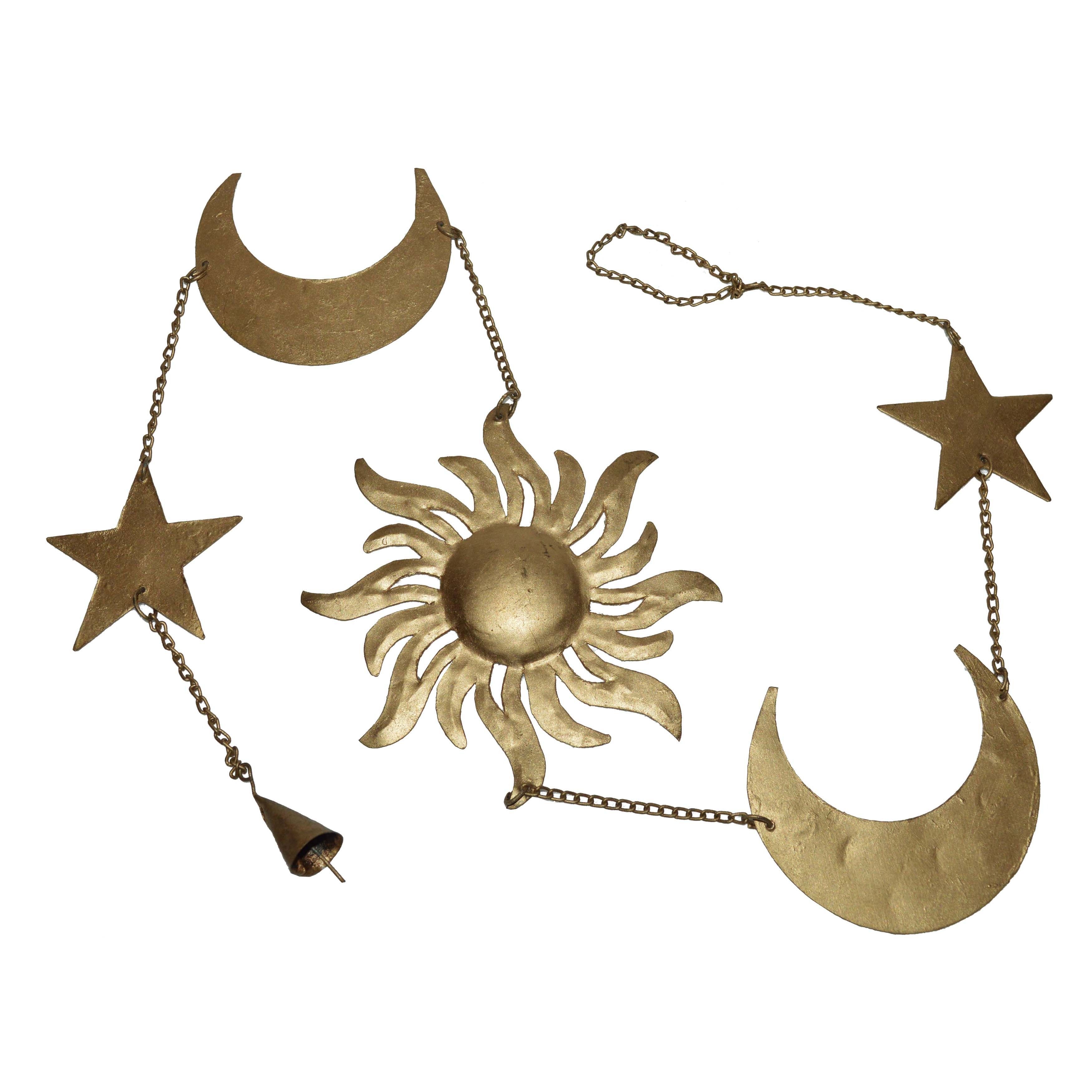 Metal Wall Hangings Golden Iron Sun Moon Star Wall Hanging, For Decoration,  Size: 110 Cm Inside Latest Sun Moon Star Wall Art (View 11 of 20)