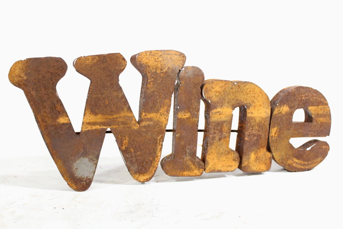 Metal Wine Sign Decorative Bar Hanging Wall Decor Within Recent Metal Sign Stake Wall Art (View 17 of 20)