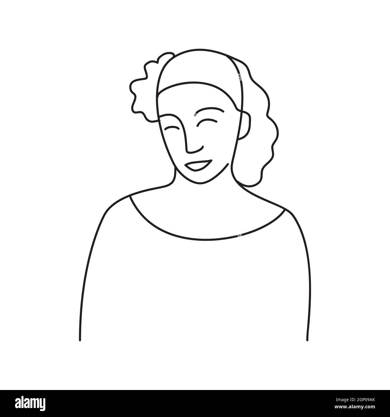 Minimalism Hand Drawn Female Vector Portrait In Modern Abstract One Line  Drawing Graphic Style (View 20 of 20)