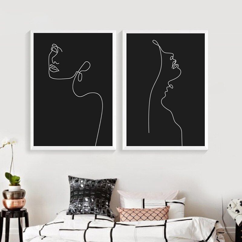 Minimalist Paintings Line Black White | Abstract Minimalist Poster Black  White – Painting & Calligraphy – Aliexpress Pertaining To Most Recent Black Minimalist Wall Art (View 15 of 20)
