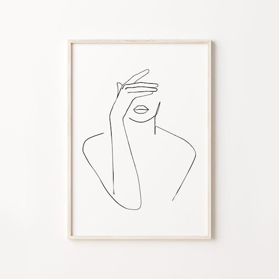 Minimalist Woman Line Drawing Printable Wall Art Woman Face – Etsy Israel With Newest One Line Women Body Face Wall Art (View 7 of 20)