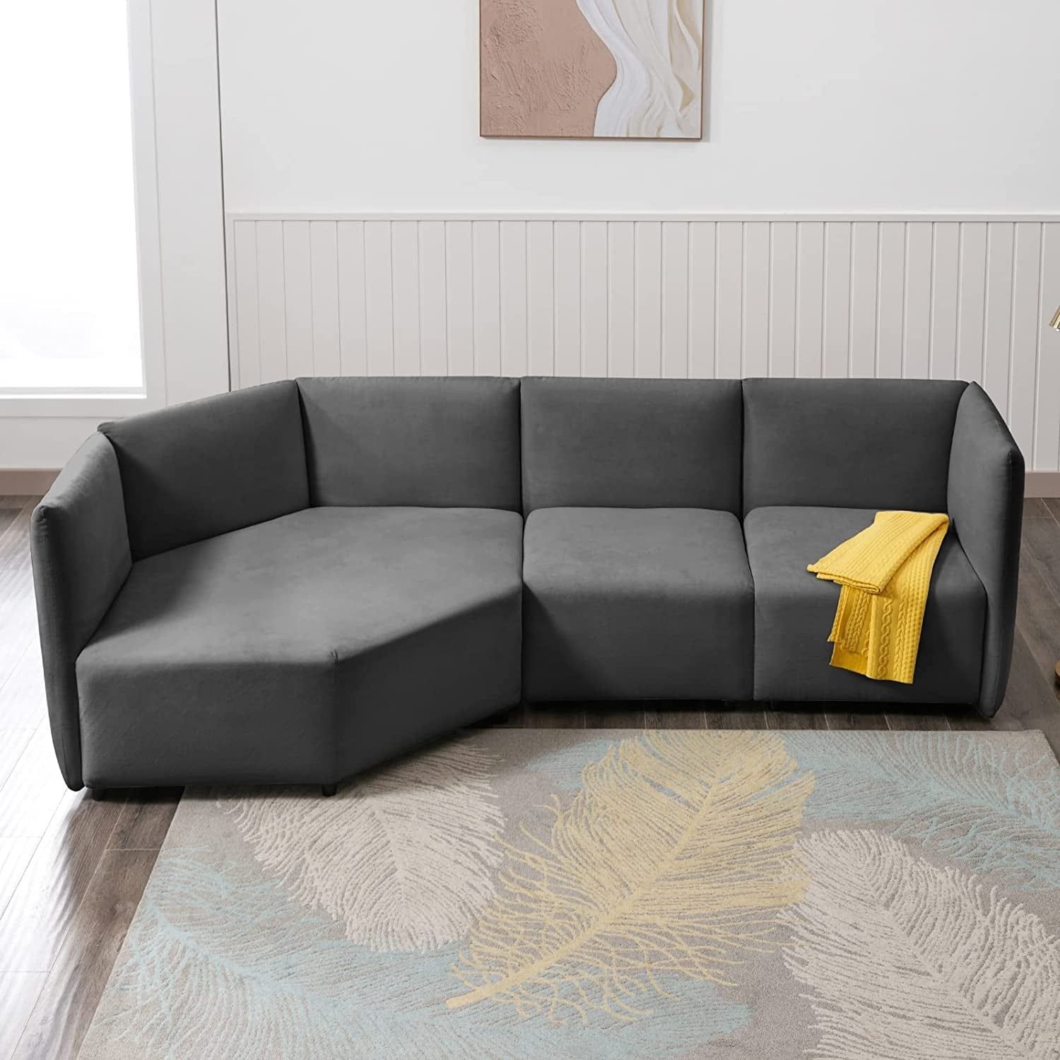 Mixoy Curved Sectional Sofa Couch With Adjustable Armrest And Backrest,   (View 16 of 20)
