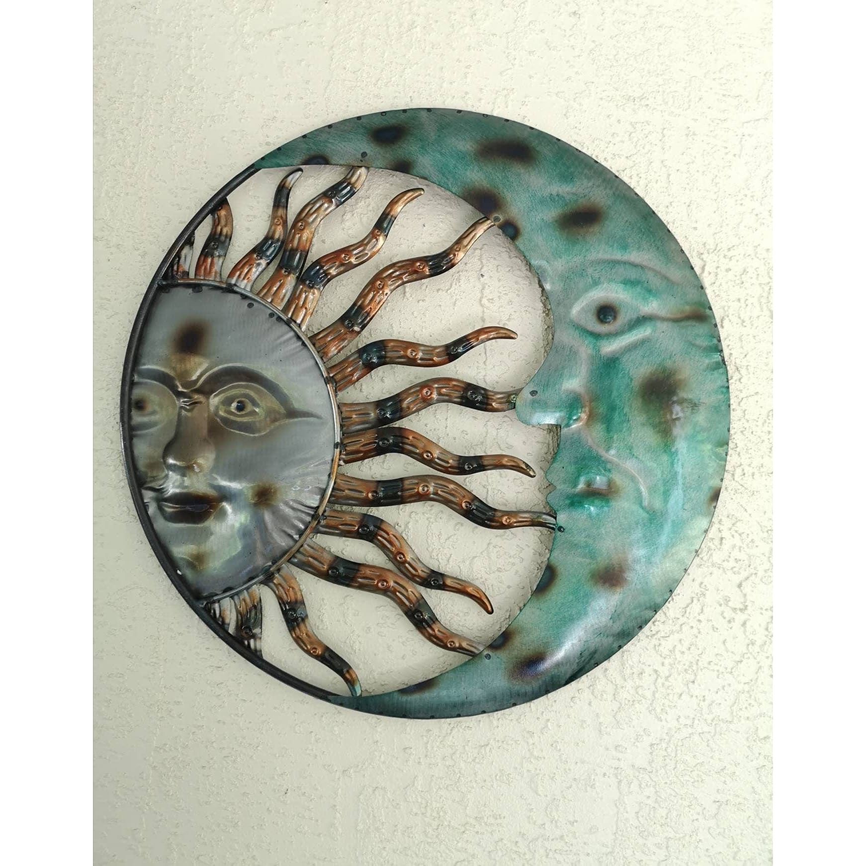 Moon And Sun Face, Moon And Sun Wall Hanging, Metal Wall Hanging, Garden  Decor, Porch Decor, Porch | Pink Horse Florida Pertaining To Most Current Sun Face Metal Wall Art (Gallery 20 of 20)