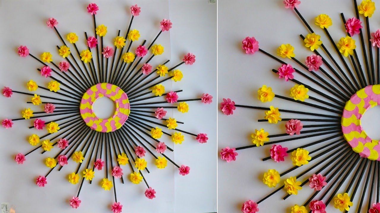 Paper Flower Wall Hanging  Easy Wall Decoration Ideas – Paper Craft – Diy Wall  Decor – Youtube In 2018 Wall Hanging Decorations (Gallery 8 of 20)