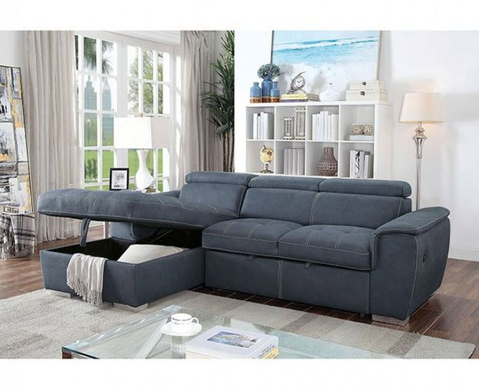 Patty Pull Out Storage Bed Sectional Sofa With Regard To Sectional Sofa With Storage (View 17 of 20)