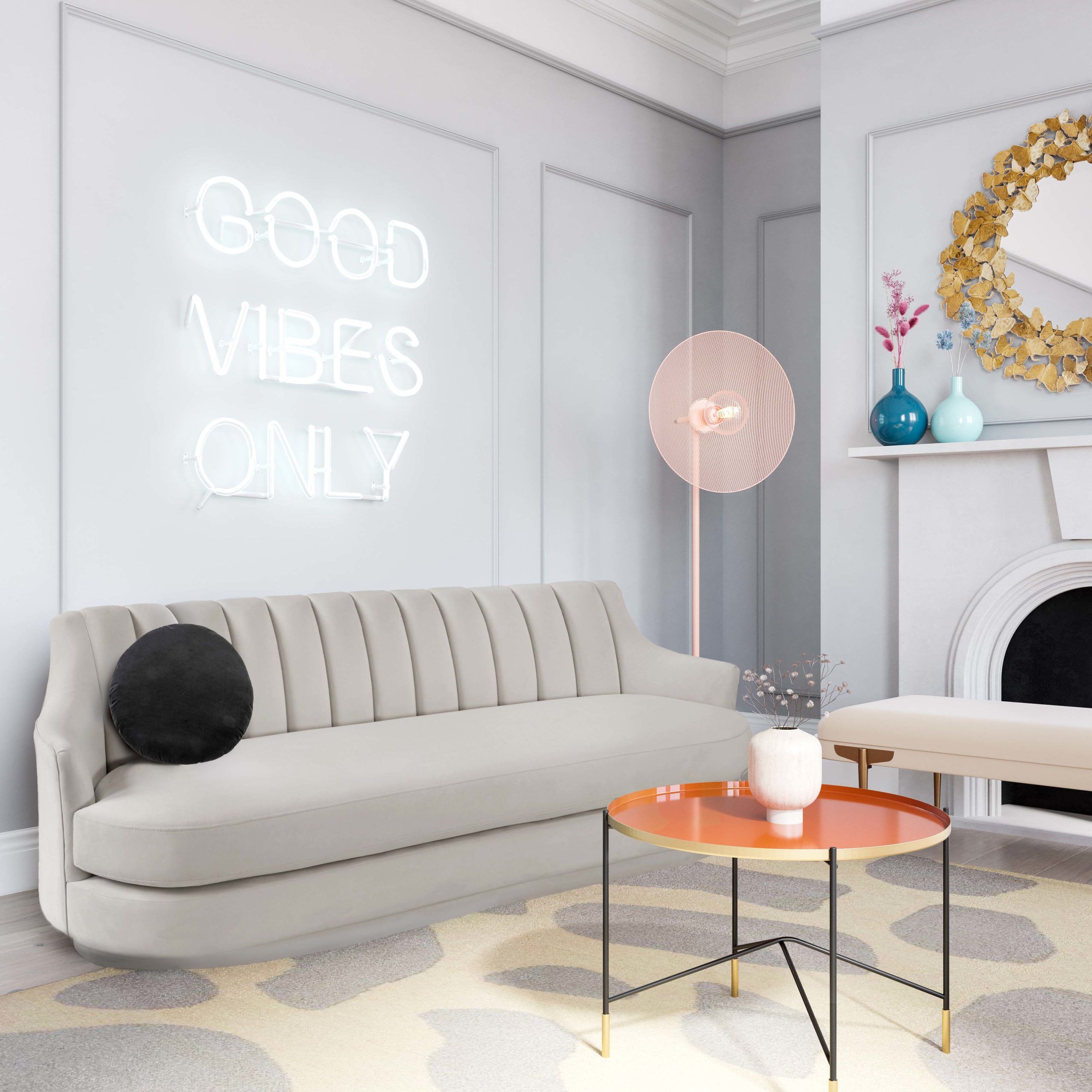 Peyton Light Grey Velvet Sofa – Tov Furniture Inside Light Gray Velvet Sofas (View 4 of 20)