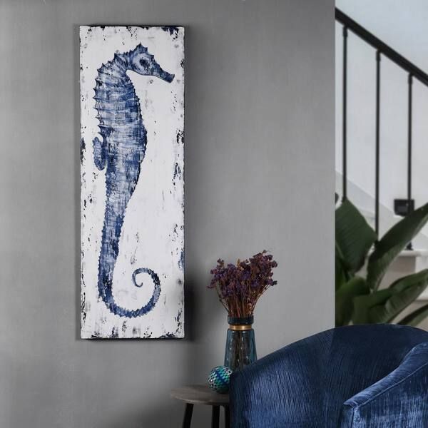 Private Brand Unbranded Harper Hill Seahorse Canvas Wall Art (20 In. W X 59  In. H) Wi33582hdds – The Home Depot Regarding Most Current Seahorse Wall Art (Gallery 16 of 20)