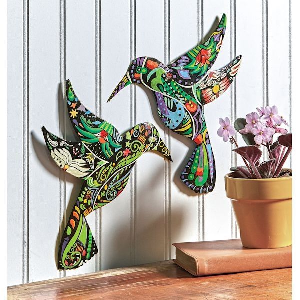 Recycled Metal Hummingbirds – Indoor/outdoor Wall Art | Acorn | Xf5222 |  Acorn With Most Recently Released Hummingbird Wall Art (View 12 of 20)