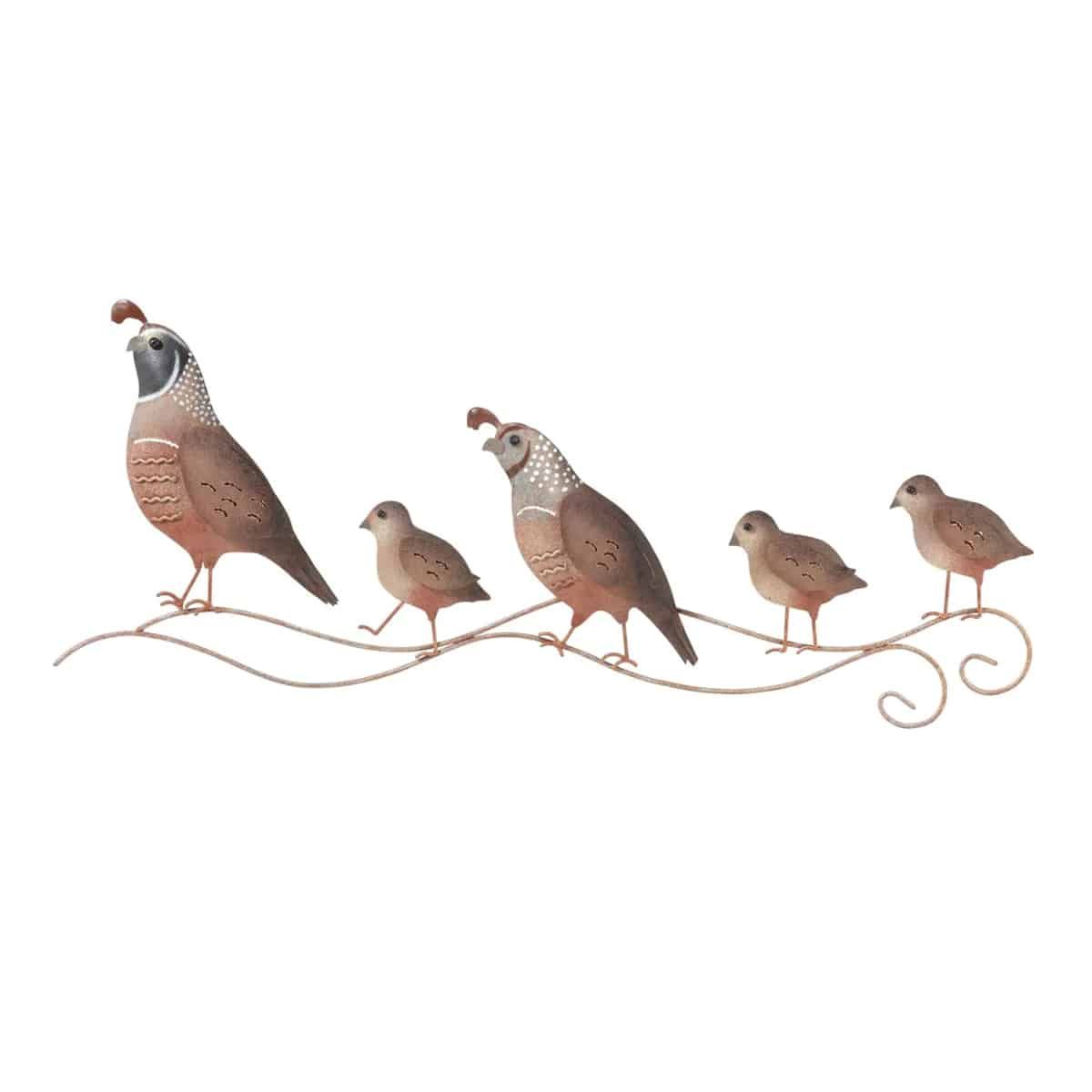 Regal Metal Quail Family Wall Decor | Joe Wilcox Indian Den For Most Current Weather Resistant Metal Wall Art (View 17 of 20)