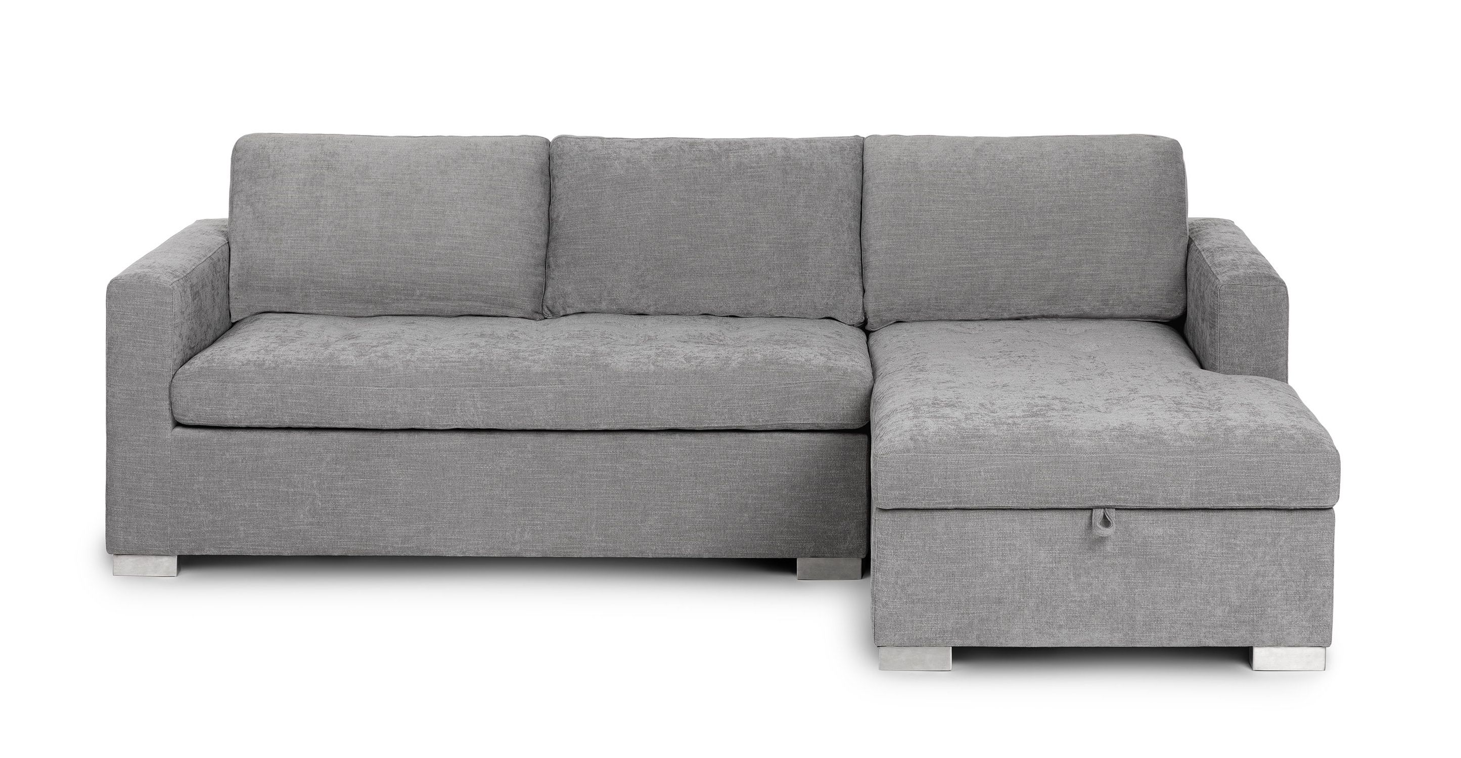 Right Facing Dawn Gray Fabric Sectional Sofa Bed | Soma | Article For Sofa Beds With Right Chaise And Pillows (View 7 of 20)