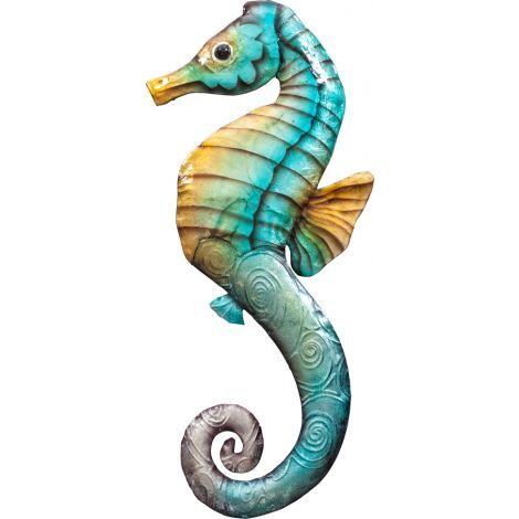 Rustic Flat Seahorse Wall Art 15" – Metal & Capiz Art Pertaining To Most Current Seahorse Wall Art (View 2 of 20)