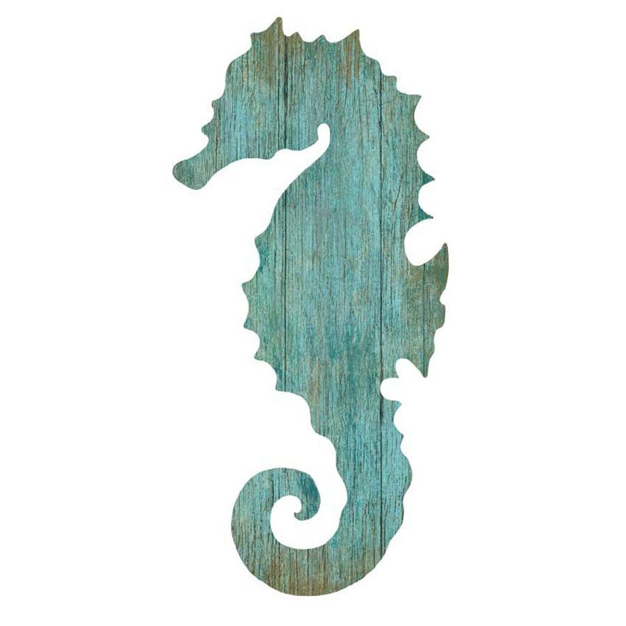 Seahorse Silhouette Facing Left Wall Art – Aqua – Beach Décor Shop Throughout Newest Seahorse Wall Art (Gallery 4 of 20)