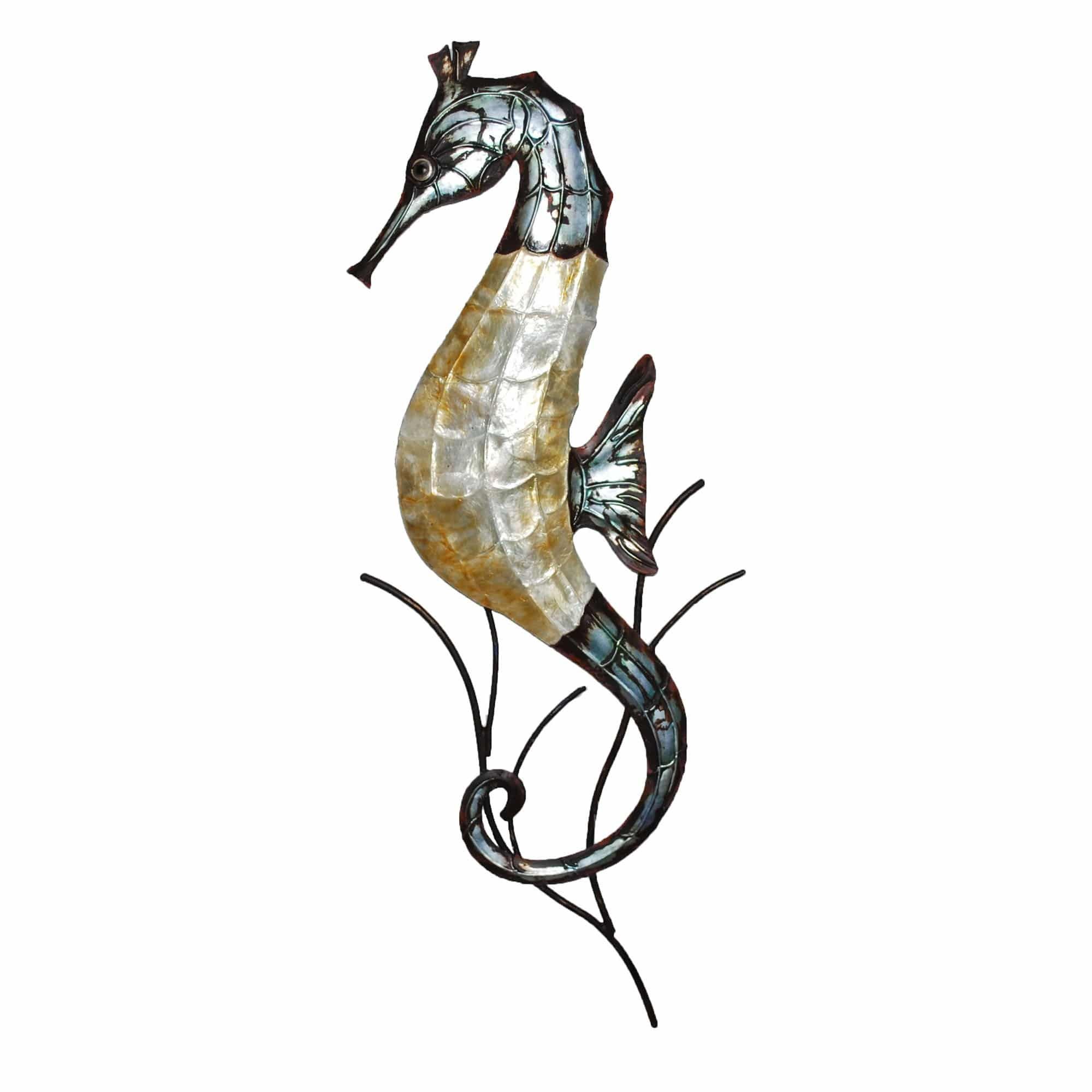 Seahorse Wall Decor Gray And Pearl (m8047) – Eangee Home Design – Shopeangee Regarding Most Recent Seahorse Wall Art (View 13 of 20)