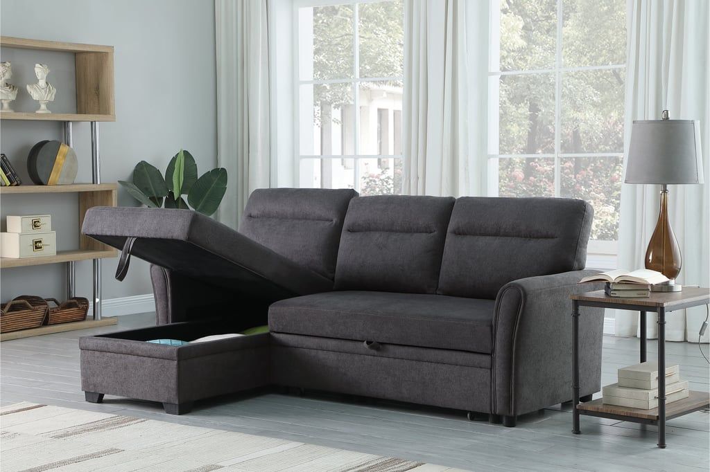 Shop The Caruso Sleeper Sectional Couch From Tiktok | Popsugar Home Within Sleeper Sofas With Storage (View 19 of 20)