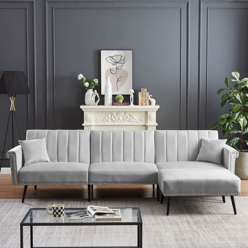 Sleeper Sectional Sofas – Overstock In Sectional Sofas With Ottomans And Tufted Back Cushion (Gallery 10 of 20)