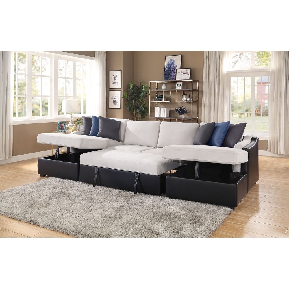 Sleeper, U Shape Sectional Sofas – Overstock With Regard To U Shaped Sectional Sofa With Pull Out Bed (Gallery 1 of 20)