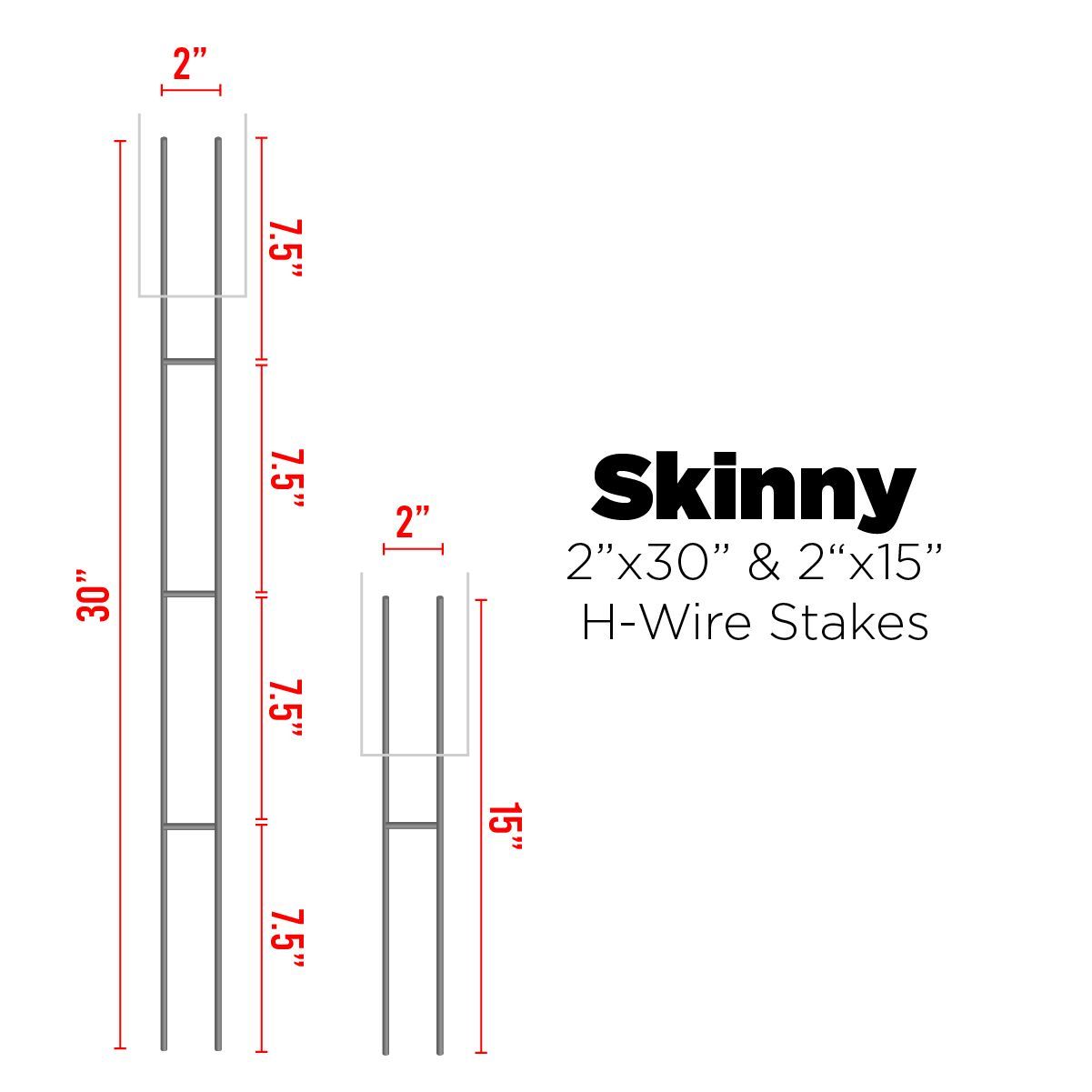 Specialty 2" Skinny Stakes | 2" X 15" And 2" X 30" | Signway For Newest H Stakes H Frame Wire Wall Art (View 14 of 20)