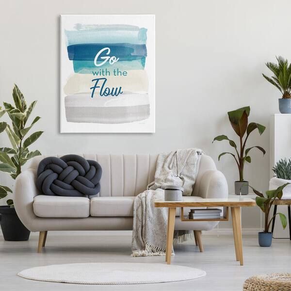 Stupell Industries "go With The Flow Nautical Beach Tone Ombre"linda  Woods Unframed Print Abstract Wall Art 36 In. X 48 In. Ae 969_cn_36x48 –  The Home Depot Pertaining To Newest Nautical Tropical Wall Art (Gallery 17 of 20)