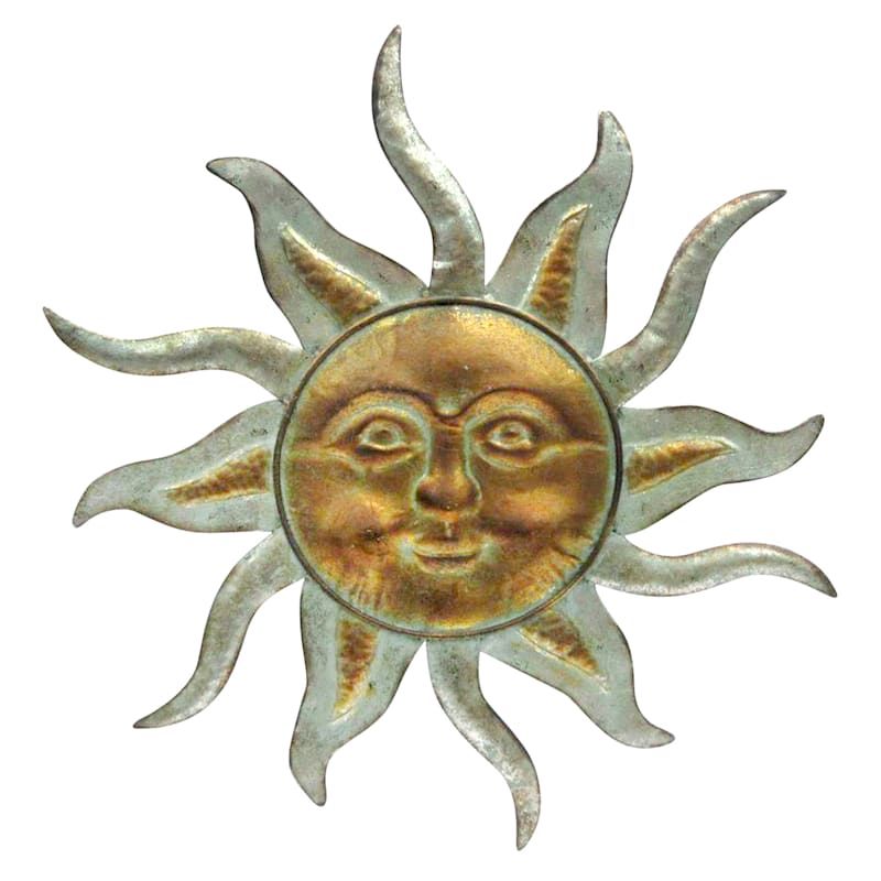 Sun Face Metal Outdoor Wall Decor, 23" Within Latest Sun Face Metal Wall Art (Gallery 1 of 20)