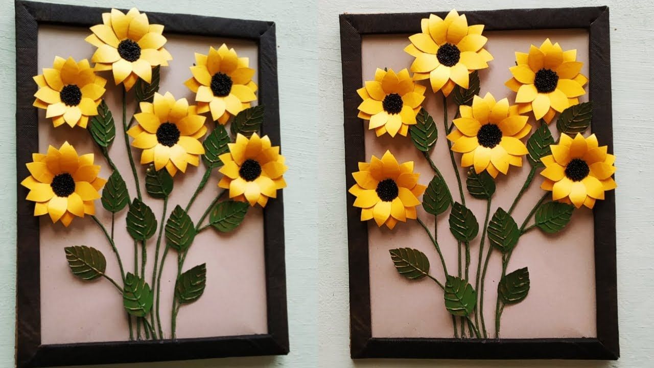 Sunflower Wall Hanging/diy Wall Decor – Youtube Within Current Hanging Sunflower (View 13 of 20)