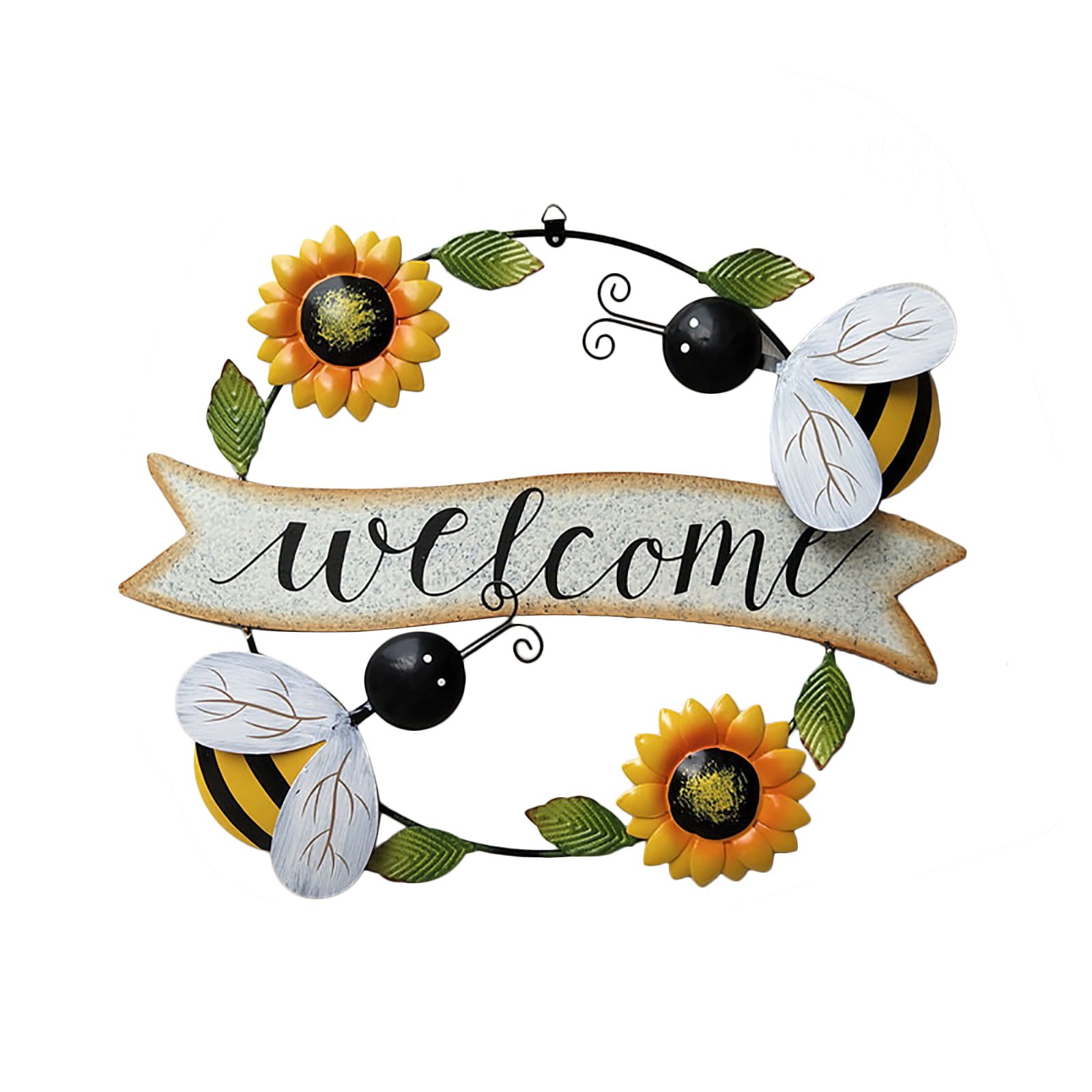 Sunflower Welcome Sign Decorative Vintage Metal Wall Hanging Home Garden  Decor – Welcome Plaque For Front Door, Garden Themed Sunflower & Butterfly  – Walmart Within Best And Newest Vintage Metal Welcome Sign Wall Art (View 4 of 20)