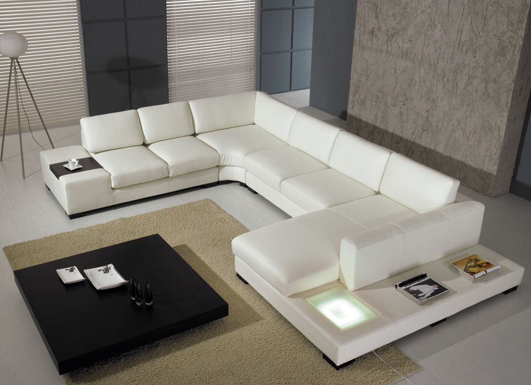 T 35 Modern Leather Sectional Sofa With Sectional Couches For Living Room (View 16 of 20)