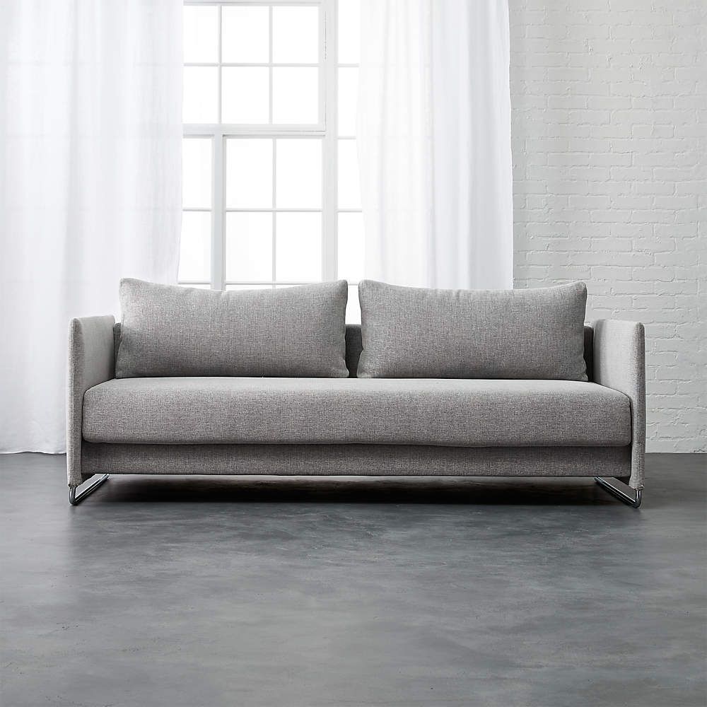 Tandom Modern Light Grey Sleeper Sofa Xl Twin + Reviews | Cb2 Regarding Oversized Sleeper Sofa Couch Beds (View 19 of 20)
