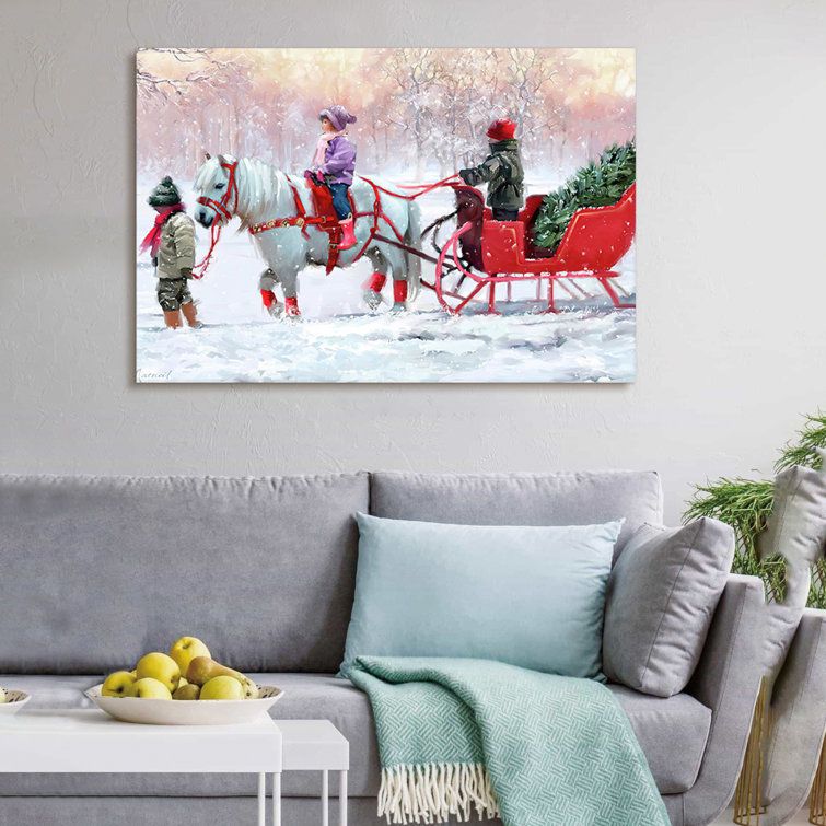 The Holiday Aisle® Christmas Decorations Vintage Christmas Wall Decor  Winter Tree Wall Art Prints Christmas Pictures Xmas Art For Bedroom Farmhouse  Decorations Framed On Canvas Painting | Wayfair Pertaining To Latest Farmhouse Ornament Wall Art (View 8 of 20)