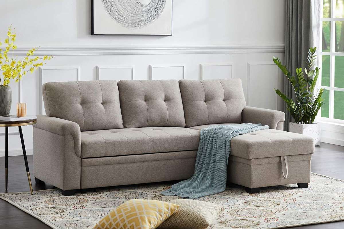 The Lilola Lucca Sleeper Sectional Has A Secret Storage Compartment In Sectional Sofa With Storage (Gallery 13 of 20)