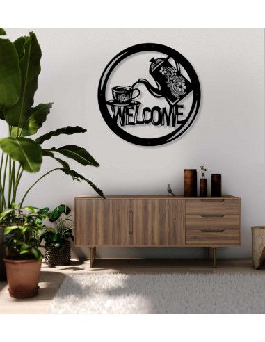Vinoxo Vintage Metal Welcome Cafe Wall Hanging Art Decor Throughout Most Recent Vintage Metal Welcome Sign Wall Art (View 15 of 20)
