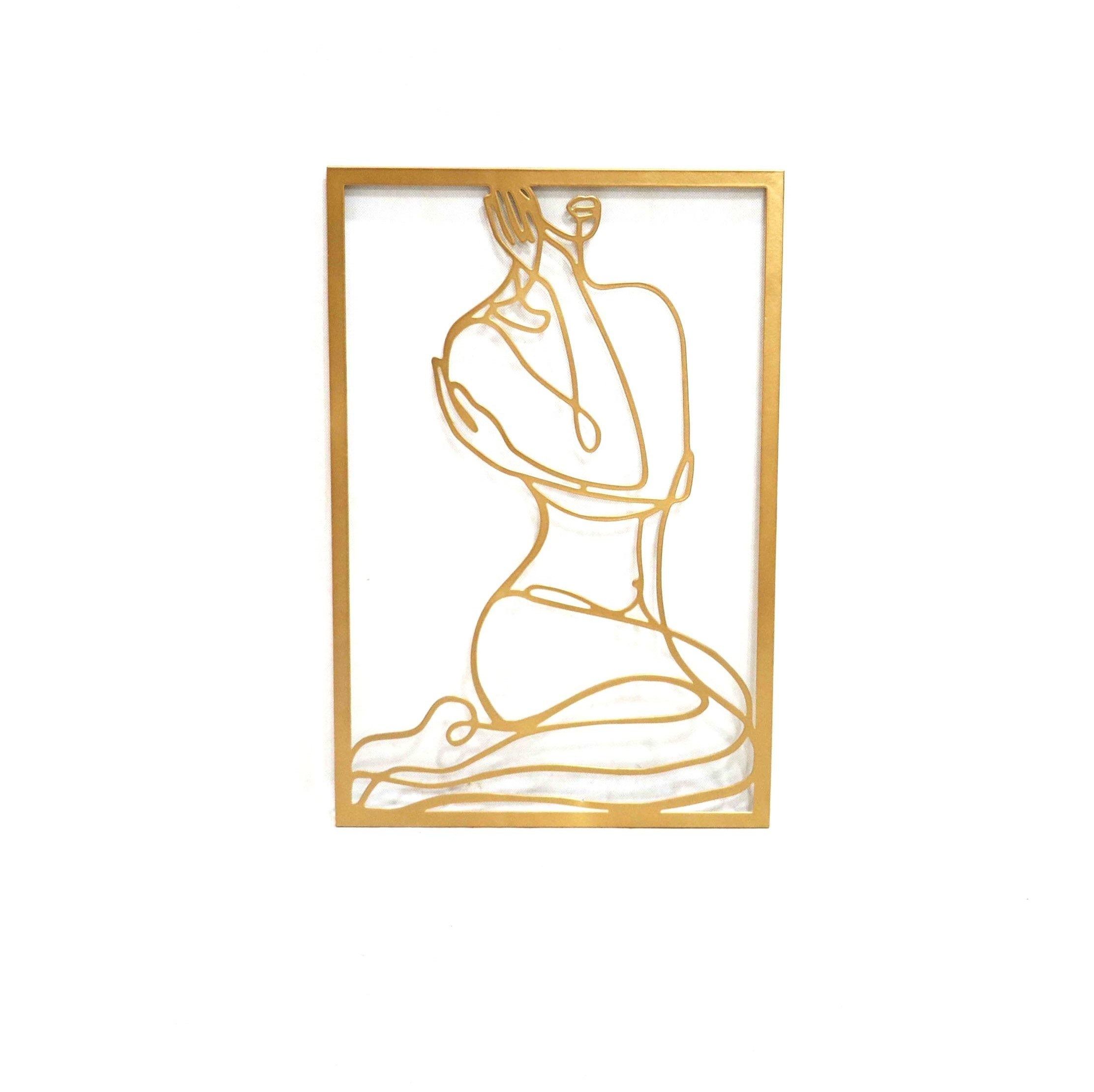 Vivegate Gold Minimalist Female Body Sticker Single Line Metal Wall Art  Decor – China Wall Decoration And Wall Decor Price | Made In China With Best And Newest Large Single Line Metal Wall Art (Gallery 17 of 20)
