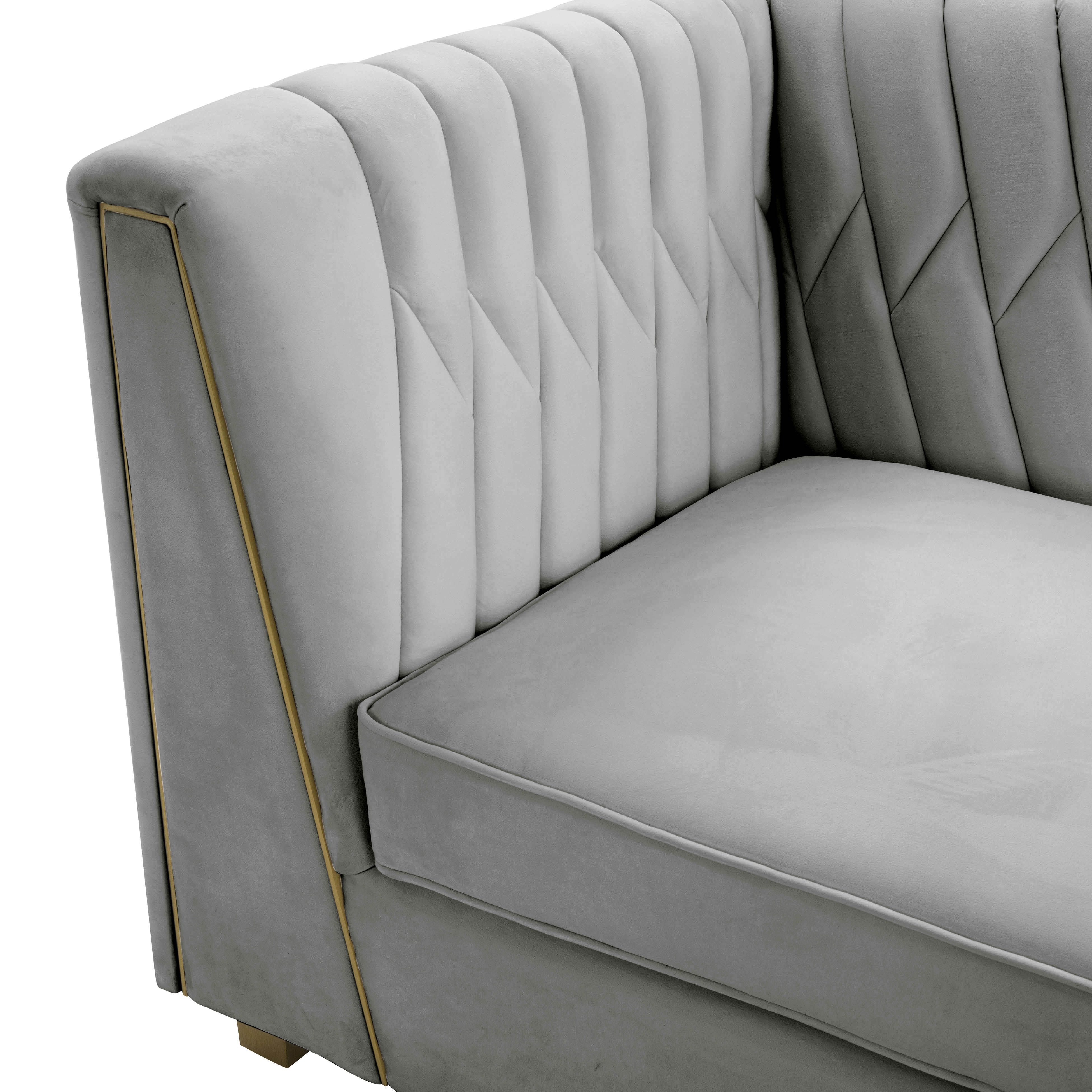 Wafa Light Grey Velvet Sofainspire Me! Home Decor – Tov Furniture In Light Gray Velvet Sofas (View 2 of 20)