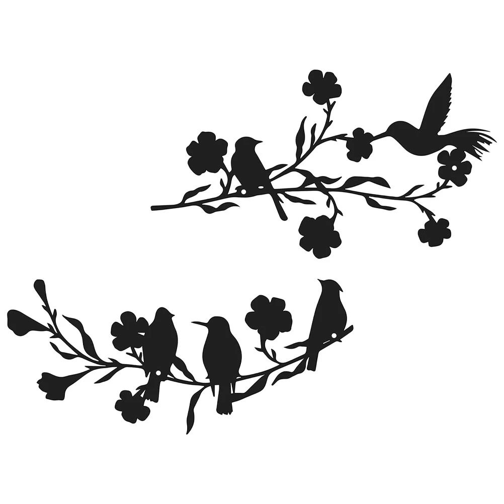 Wall Art Bird Metal Birds Decor Sculpture Tree Branch Flying Stickers  Decorazione Nursery Ornament Silhouette Iron Garden Hanging| | – Aliexpress Within Most Current Silhouette Bird Wall Art (View 11 of 20)