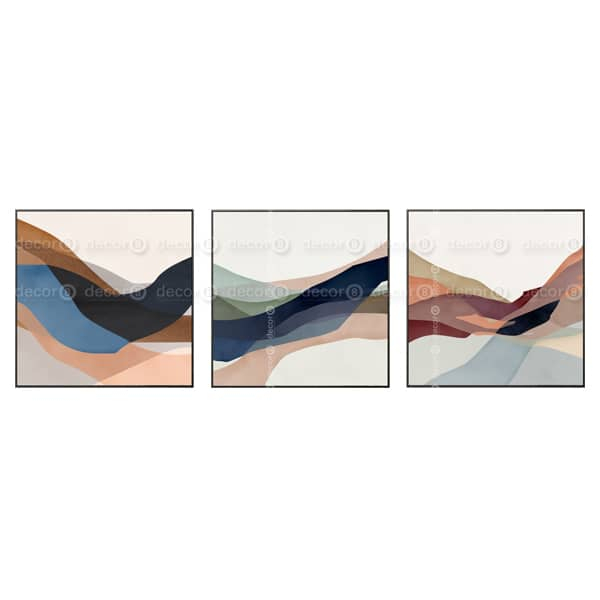 Wall Art Hong Kong - Affordable Art Hk - D8 Artworks - Square Canvas Wall  Art - Waves Layers - Set Of 3 - More Sizes pertaining to Recent 3 Layers Wall Sculptures