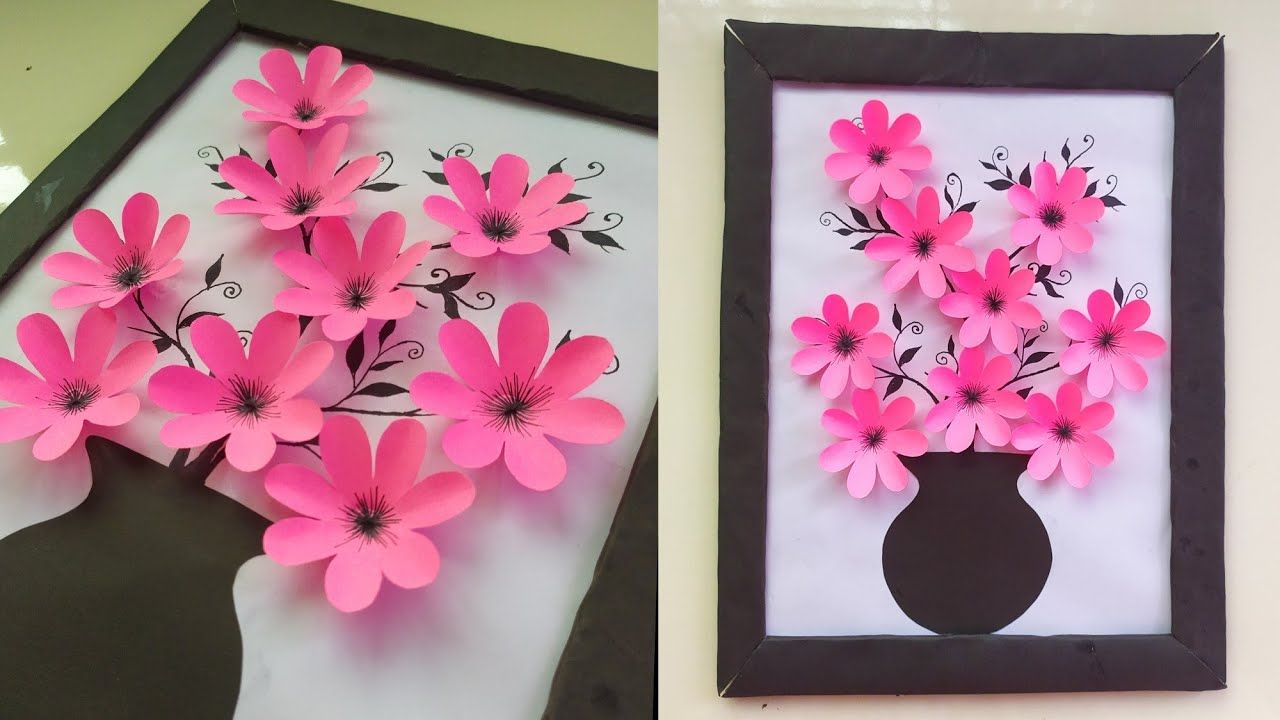 Wall Hanging Craft Ideas | Diy Wall Decor Idea | Wallmate | Paper Craft |  Paper Flower Wall Hanging – Youtube Intended For Current Handcrafts Hanging Wall Art (View 11 of 20)