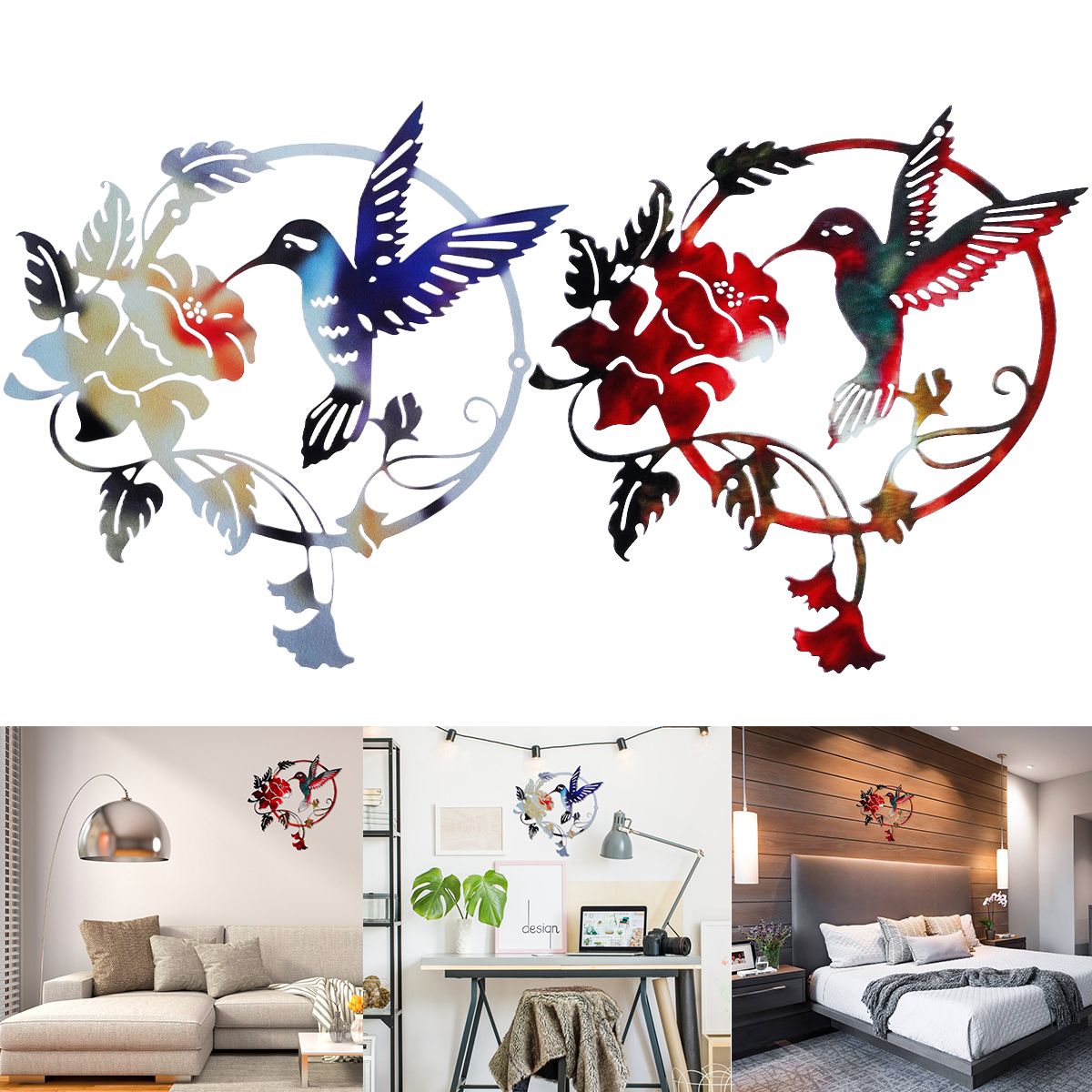 Welpettie Metal Hummingbird Wall Art Decor Metal Colorful Birds 3d Outdoor  Sculpture Iron Outdoor Hanging Decor Ornaments Metal Hand Made Bird Wall Art  Fence Decorations For Living Room Patio Balcony – Walmart With Current 3d Metal Colorful Birds Sculptures (View 19 of 20)