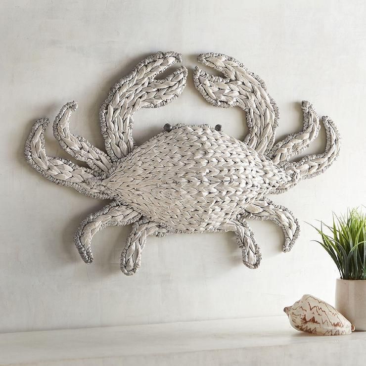 White Woven Crab Wall Decor Inside Most Up To Date Crab Wall Art (Gallery 10 of 20)