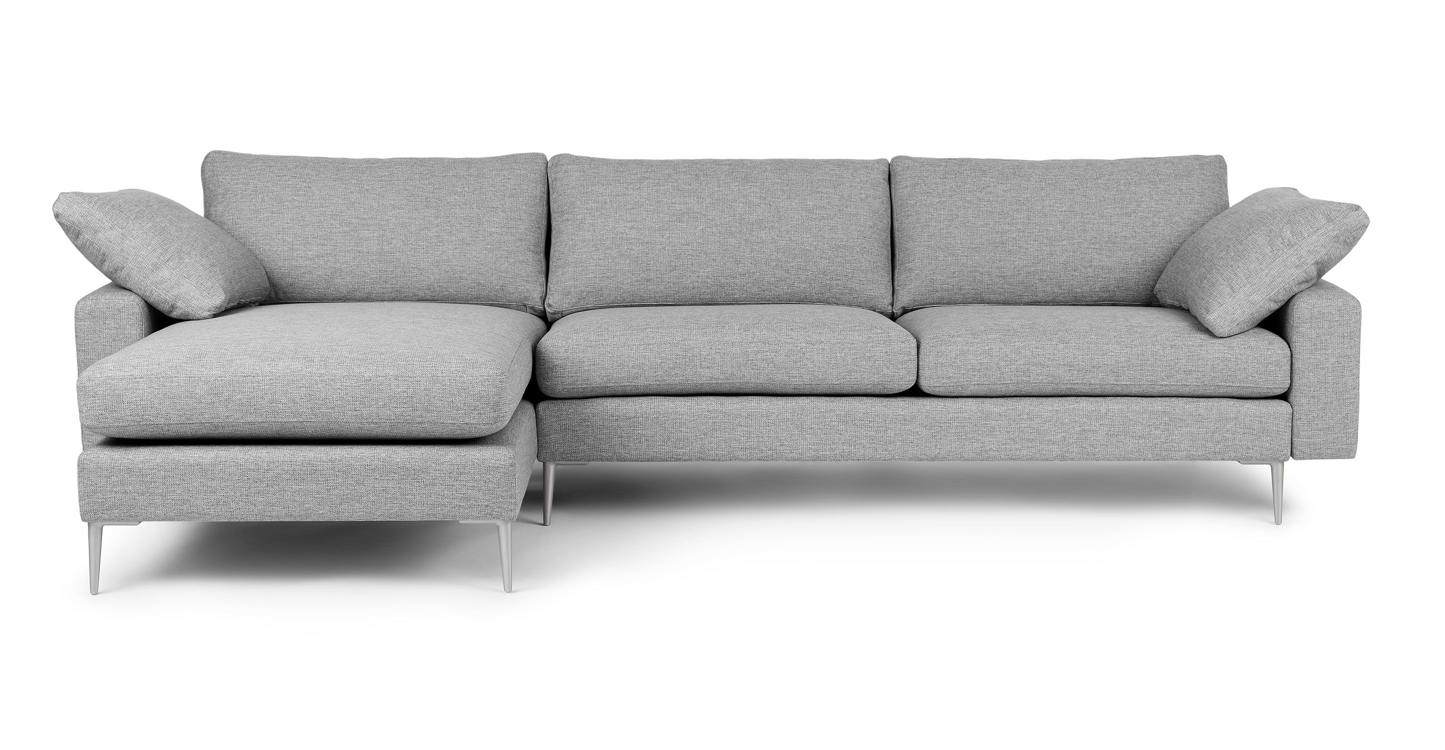 Winter Gray Reversible Fabric Sectional | Nova | Article For Reversible Sectional Sofas (View 9 of 20)