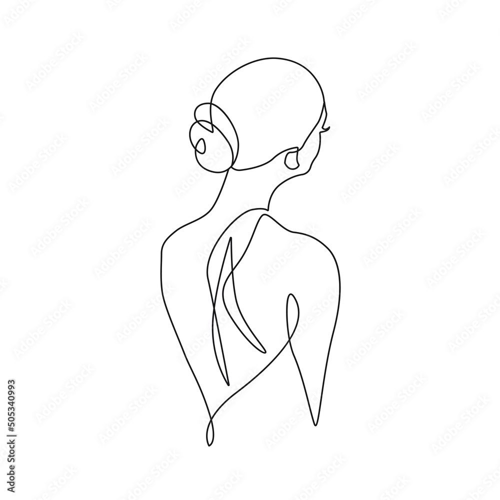 Woman Back Continuous Line Art Drawing. Female Body Minimalist Trendy  Contemporary Illustration. One Line Drawing For Wall Art, Prints, Social  Media, Posters, Invitations, Branding Design (View 18 of 20)
