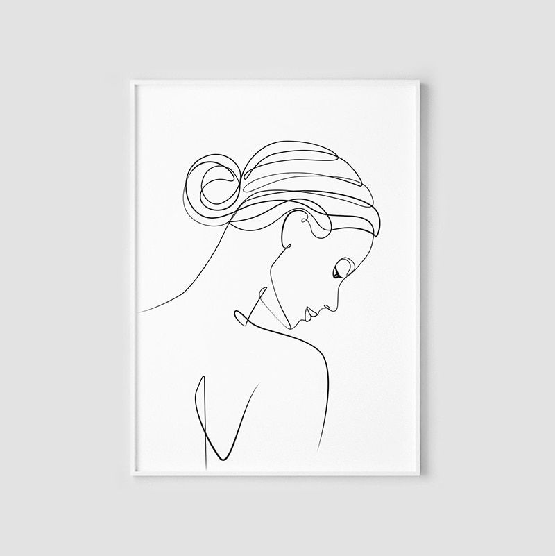 Woman Face One Line Drawing, Female Body Print, Abstract Woman Silhouette  Art, Feminine Print, Printable Wall Art, Houette,anlis – Painting &  Calligraphy – Aliexpress Throughout Recent One Line Women Body Face Wall Art (View 6 of 20)