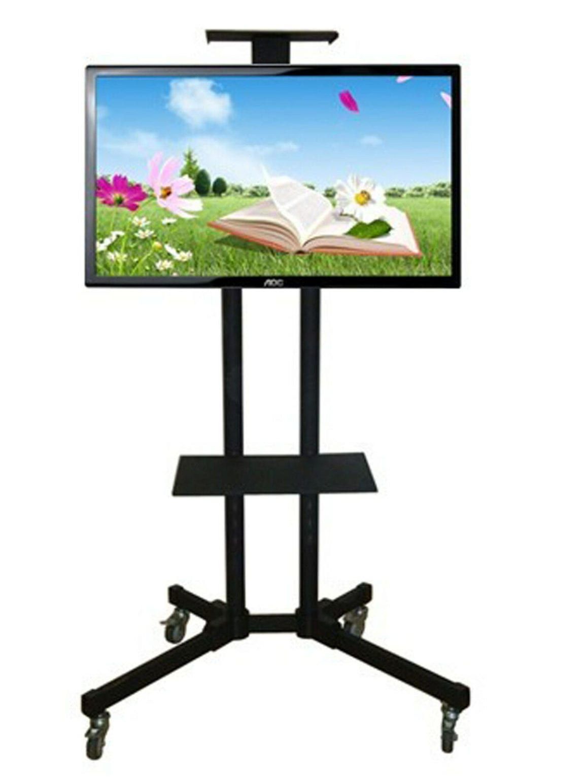 1.8m Full Metal Adjustable  15~15° Tilt Mobile Tv Stand Trolley 32 60 Intended For Mobile Tilt Rolling Tv Stands (Gallery 5 of 20)