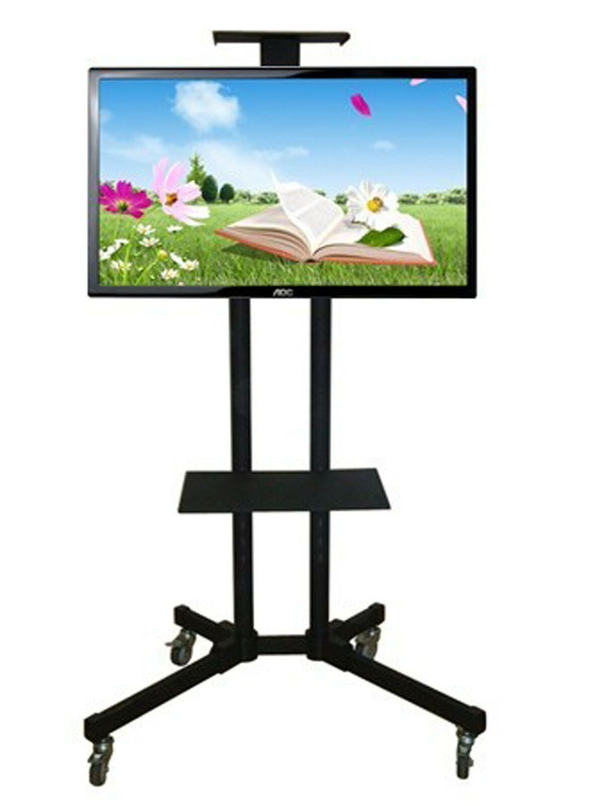 1.8m Full Metal Adjustable  15~15° Tilt Mobile Tv Stand Trolley 32 60 With Regard To Foldable Portable Adjustable Tv Stands (Gallery 19 of 20)