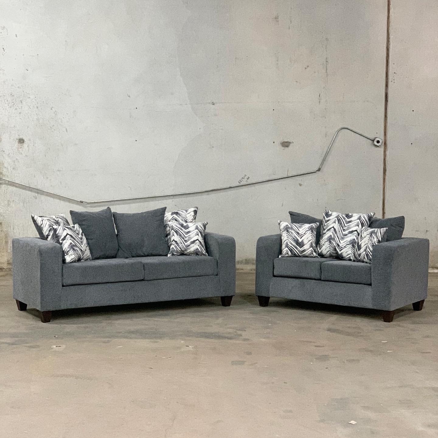 110 – Charcoal Sofa And Loveseat Set Regarding 110&quot; Oversized Sofas (Gallery 12 of 20)