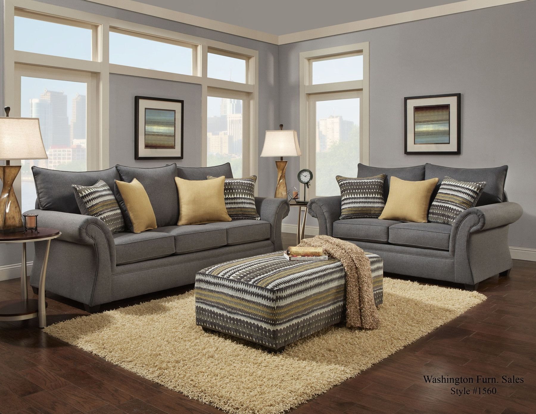 1560 – The Contemporary Living Room Set – Grey | Contemporary Living Throughout Modern Light Grey Loveseat Sofas (View 8 of 20)